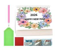 Calendrier d'art avec strass 2026 - Décoration de planification des dates | Calendrier mensuel pour 12 mois - Pour jeunes amateurs de travaux manuels, débutants, artistes, enseignants, planification