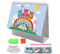 Calendrier d'art diamant 2026 | Calendriers kit peinture diamant 2026 | Calendrier à flippe bureau 12 mois avec ornements liste | Bureau debout Dys Diamonds Art Calendriers Planificateur pour maison