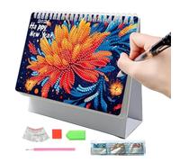 Calendrier d'art diamant 2026 | Calendriers kit peinture diamant 2026 | Calendrier à flippe bureau 12 mois avec ornements liste | Bureau debout Dys Diamonds Art Calendriers Planificateur pour maison