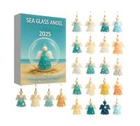 Calendrier d'aventure Seashell Angel - Pendentif en acrylique 2D, compte à rebours de Noël de 24 jours, incroyable boîte d'ornement plate à collectionner, breloque de rétroviseur festif | Mur d'arbre