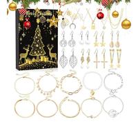 Calendrier de bijoux l'Avent 2025 - Compte à rebours Noël sur 24 jours, ensemble boucles d'oreilles et bracelets pour filles, collection saisonniers | Conception vacances festives les adolescents, adu
