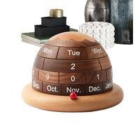 Calendrier de bloc de bureau, calendrier perpétuel de bureau - Calendrier perpétuel Creative Planet Calendrier de bureau en bois - Calendrier de bloc réutilisable de décorations de table rustiques