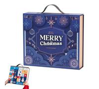 Calendrier de boîte de Noël : ensemble de compte à rebours de 24 jours, boîtes de rangement cadeaux, conteneurs de traitement pliable, organisateur de vacances réutilisables | Décoratif p