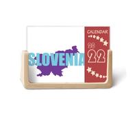 Calendrier de bureau 2022 avec carte de la Slovénie - Art déco - 12 mois