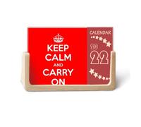 Calendrier de bureau 2022 avec citation Keep Calm And Carry On Rouge 12 mois