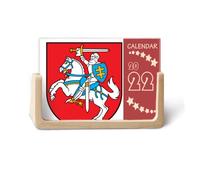 Calendrier de bureau 2022 avec emblème national d'Europe Lituanie - 12 mois