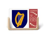 Calendrier de bureau 2022 avec emblème national d'Irlande et Europe - 12 mois
