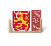 Calendrier de bureau 2022 avec emblème national Finlande Europe - 12 mois