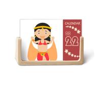 Calendrier de bureau 2022 traditionnel danseur oriental dessin animé 12 mois