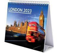 Calendrier De Bureau 2023 Londres - 12 Mois 20 X 18 Cm, Calendrier Mensuel En Français, Janvier 2023 Ã€ Décembre 2023 Certifié Fsc, Avec Support Rigide