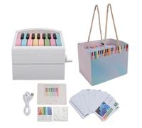 Calendrier de bureau 2024 avec piano jouable, avec 52 partitions de musique, volume réglable, rechargeable par USB, décoration de chambre, cadeau d'anniversaire esthétique, blanc