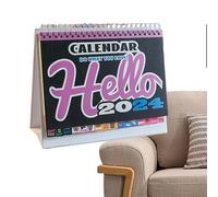 Calendrier de bureau 2024 - Petit calendrier de bureau 2024 - Calendrier mensuel 2024 pour table - Design rabattable, élégant calendrier de table pour liste de choses à faire, cit