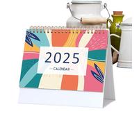 Calendrier de bureau 2025 - 17,6 x 16,7 cm - Calendrier de bureau 2024-2025 - Calendrier de bureau en papier épais avec liste de choses à faire et notes - Juillet 2024 à décembre 2025 pour fête