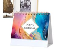 Calendrier de bureau 2025 - 17,6 x 16,7 cm - Calendrier de bureau 2024-2025 - Calendrier de bureau en papier épais avec liste de choses à faire et notes - Juillet 2024 à décembre 2025 pour fête