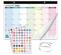 Calendrier de bureau 2025-2026, 18 mois, grande taille, 43,2 x 30,5 cm, de juillet 2025 à décembre 2026, objectif mensuel, liste de tâches, notes, parfait pour organiser pour le bureau et la maison