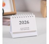 Calendrier de bureau 2025-2026, petit calendrier de bureau 2025-2026, couleur unie, mini calendrier familial 2025-2026 (blanc)