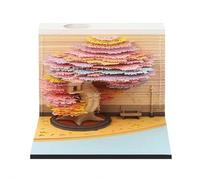 Calendrier de bureau 2025 avec lumière LED - Sculpture en papier 3D - Calendrier hebdomadaire en anglais pour décoration de bureau à domicile, cadeau de pendaison de crémaillère (été)