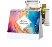 Calendrier de bureau 2025,calendrier de bureau mensuel 2025-18 calendrier mensuel 7,6 x 6,7 pouces - Calendrier de bureau en papier épais avec liste de tâches et notes, juillet 2024-décembre 2025 po