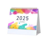 Calendrier de bureau 2025 - Calendrier de bureau mensuel 2025 - 19,6 x 15,7 cm - Calendrier de bureau en papier épais avec liste de choses à faire et notes - Juillet 2024 à décembre 2025 pour fête