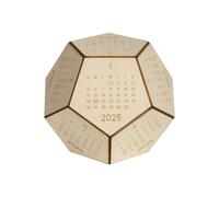 Calendrier de bureau 2025 en bois | Calendrier de bureau multi-faces | Calendrier de dés cubiques à 12 côtés | Calendrier de dés en bois pour planifier et organiser.
