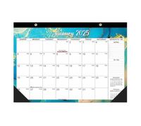 Calendrier de bureau 2025, janvier 2025 à juin 2025, calendrier de 18 mois avec horaires et jours fériés, calendrier de bureau 42 x 30 cm, à suspendre au mur