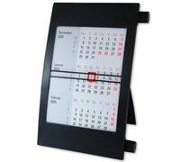 Calendrier de bureau 2026-2027 - Calendrier 3 mois avec curseur de date et mécanisme rotatif - Calendrier 28 mois (octobre 2025 à février 2028) - Bureau et bureau à domicile - Compact - Allemand