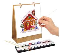 Calendrier de bureau 2026 à colorier, planificateur d'art peint à la main, organisateur créatif de 12 mois, 18,2 x 22,5 cm, thème peinture à l'huile, support, 1 pièce, utilisation à la maison ou à