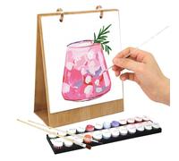 Calendrier de bureau 2026 à colorier pour adultes | Planificateur avec 12 peintures à l'huile différentes peintes à la main pour adultes, enseignants, , maison, table, classe scolaire