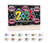 Calendrier de bureau 2026 à faire soi-même, de janvier 2026 à décembre 2026, calendrier d'art diamant, calendrier créatif en papier épais avec décorations de liste de choses à faire