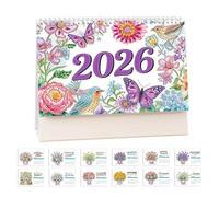 Calendrier de bureau 2026 à faire soi-même, de janvier 2026 à décembre 2026, calendrier d'art diamant, calendrier créatif en papier épais avec décorations de liste de choses à faire