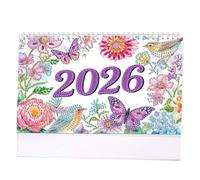 Calendrier de bureau 2026 à faire soi-même, peinture diamant, calendrier mensuel à rabat pour la planification de la maison et du bureau, petit calendrier de bureau avec décorations de liste de choses
