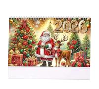 Calendrier de bureau 2026 à faire soi-même, peinture diamant, calendrier mensuel à rabat pour la planification de la maison et du bureau, petit calendrier de bureau avec décorations de liste de choses