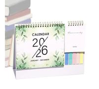 Calendrier de bureau 2026 - Agenda de bureau 2026 esthétique - Planificateur mensuel de bureau de 12 mois, grands blocs lignés pour la planification de la maison, de l'école et des appartements