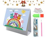 Calendrier de Bureau 2026 Art Gemmes Décoratif,Calendrier de Bureau 12 Mois pour Planifier et Décorer - Artisanal pour Gestion du Temps et Organisation des Tâches