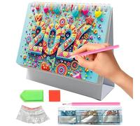 Calendrier de Bureau 2026 Art Gemmes Décoratif | Calendrier Mensuel à Peinture aux Gemmes pour Bureau | Organiseur Personnel pour Gérer Vos Tâches et Rendez-Vous