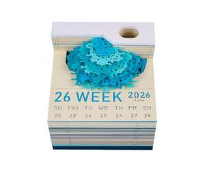 Calendrier de bureau 2026 avec lumière LED 3D détachable en forme de cabane dans les arbres, carnet de notes, cadeau pour pendaison de crémaillère, décoration de bureau