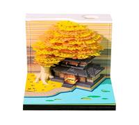 Calendrier de bureau 2026 avec lumière LED, bloc-notes 3D en forme de maison dans les arbres, sculpture, château en papier
