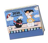 Calendrier de bureau 2026 avec motif chat à - Calendrier 12 mois - Pour la maison, l'école, la chambre, l'étude, la planification, la décoration