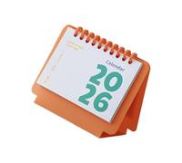 Calendrier de bureau 2026 avec peigne à reliure, calendrier mensuel portable, mémo d'écriture pour planification quotidienne, calendrier en papier portable
