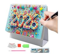 Calendrier De Bureau 2026 Avec Peinture Diamant Diamond Painting Adulte,Calendrier Mensuel De Table À Feuilleter Peinture Diamant Adulte,Agenda Semainier 2026 De Janvier À Décembre