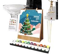 Calendrier De Bureau 2026 | Calendrier 2026 Peinture Bureau - Planificateur De Fournitures D'Art Pour Peinture Et Artisanat Pour Frigo Adolescents Maison Cuisine École Famille