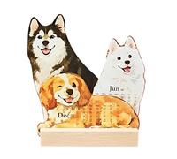 Calendrier De Bureau 2026 Chats Et Chiens - Planning Mensuel 12 Mois | Organiseur Mignon En Bois Et Papier Pour Cuisine, École, Maison, Travail, Vacances, Rendez-vous, 13x12 Cm
