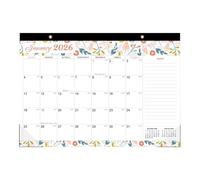 Calendrier de bureau 2026 de janvier 2026 à juin 2027, grand calendrier mural mensuel à rabat, agenda familial avec liste de choses à faire et notes, calendrier mural pour planifier ou organiser (43