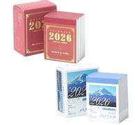 Calendrier de bureau 2026 déchirable - 365 jours - À détacher quotidiennement - Pour notes, listes de contrôle, organisation et rappels quotidiens - Format de poche - À détacher - Rouge + bleu - 2