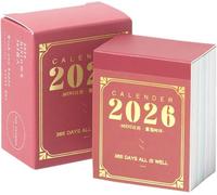 Calendrier de bureau 2026 déchirable - 365 jours - À détacher quotidiennement - Pour notes, listes de contrôle, organisation et rappels quotidiens - Format de poche - Déchirable - Rouge