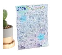Calendrier de bureau 2026 en acrylique transparent artistique - Calendrier de bureau pour 12 mois, maison, chambre, étude, planification, programmation, décoration et