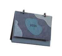 Calendrier de bureau 2026 en cuir, 12 mois, de janvier à décembre, planificateur de bureau avec marques de vacances et blocs journaliers, calendrier de bureau de luxe avec base en métal