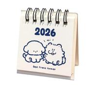 Calendrier de bureau 2026 en papier avec motif cheval - Petite taille - Pour bureau, maison, décoration - Recyclable - Utilisation familiale