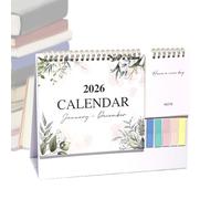 Calendrier de bureau 2026 esthétique | Fournitures de bureau - Planificateur mensuel en papier épais, bloc de 12 mois, grands blocs lignés pour enseignantes, étudiantes, femmes