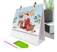 Calendrier de Bureau 2026 Gem Art | Calendrier Mensuel Kit de Tableau à Strass - Fournitures pour Fêtes de Vacances Scolaires Maison Voyage Appartement,Maison Bureau Résidence Fêtes